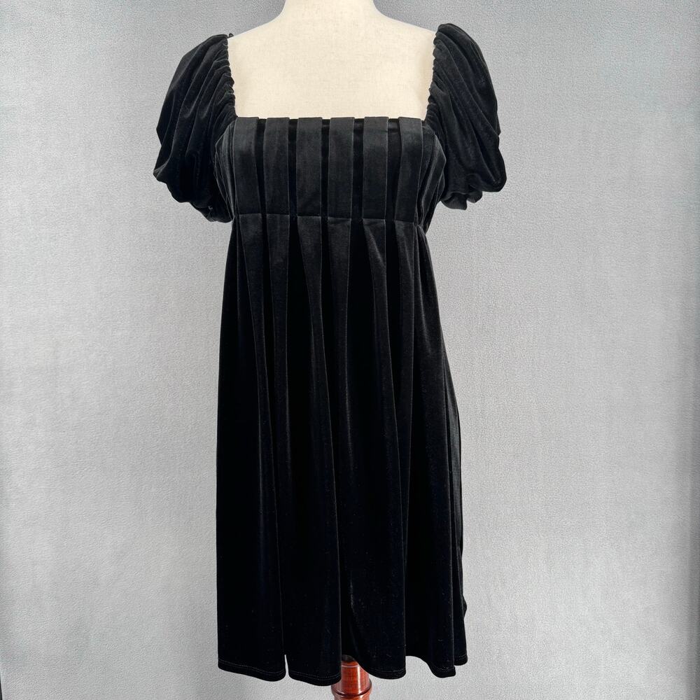 Bepop Y2K Velvet Babydoll Mini‎ Party Dress Womens M Black Whimsigoth Witchy